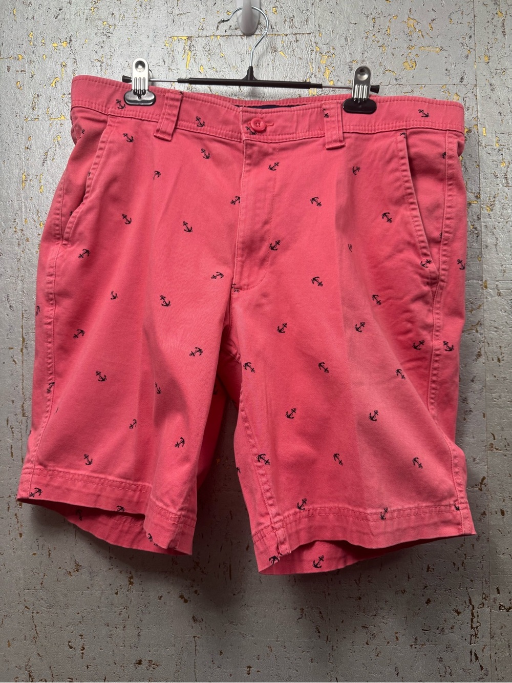 St. John's Bay Men’s Coral Anchor-Print Flat Front Shorts
